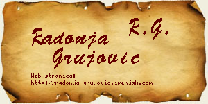 Radonja Grujović vizit kartica